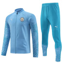 Conjunto Manchester City Zíper Longo Azul